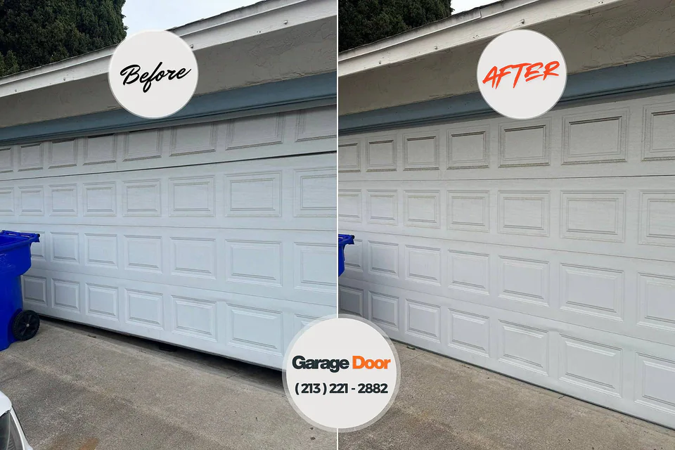 Before and after: garage door repair Rutgers University-Livingston Campus, NJ